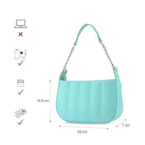 Fastrack Quilt Crush Shoulder Bag | Faux-Leather Women's Handbags | Shoulder for Casual Carry SaumyasStore