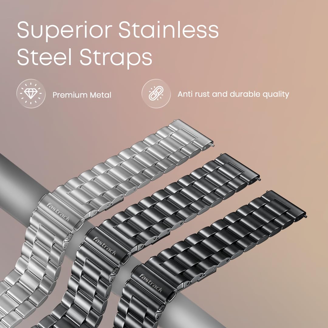 Fastrack Radiant FX1 Luxury Metal Smart Watch, 1.43” AMOLED 60Hz Display, AOD, Functional Crown, SingleSync BT Calling, AI Voice, Upto 5 Day Battery, 100+ Smartwatch Faces & Sport Modes, IP68 (Black) SaumyasStore