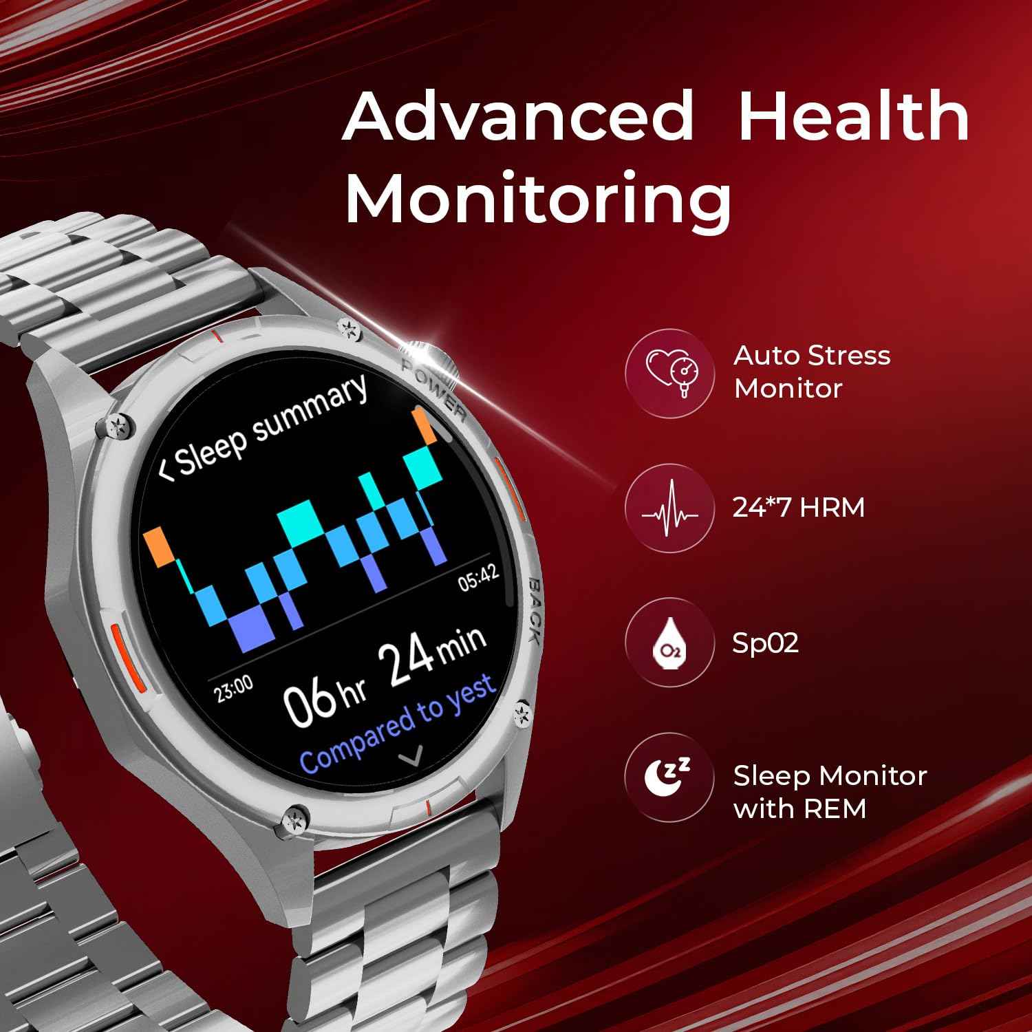 Fastrack Radiant FX3 Smart Watch, 3.63 CM AMOLED Display, Functional Crown, AOD & DND Mode, SingleSync BT Calling, AI Voice Assistant, Women's Health Tracking, 100+ Sports & Smartwatch Faces (Black) SaumyasStore