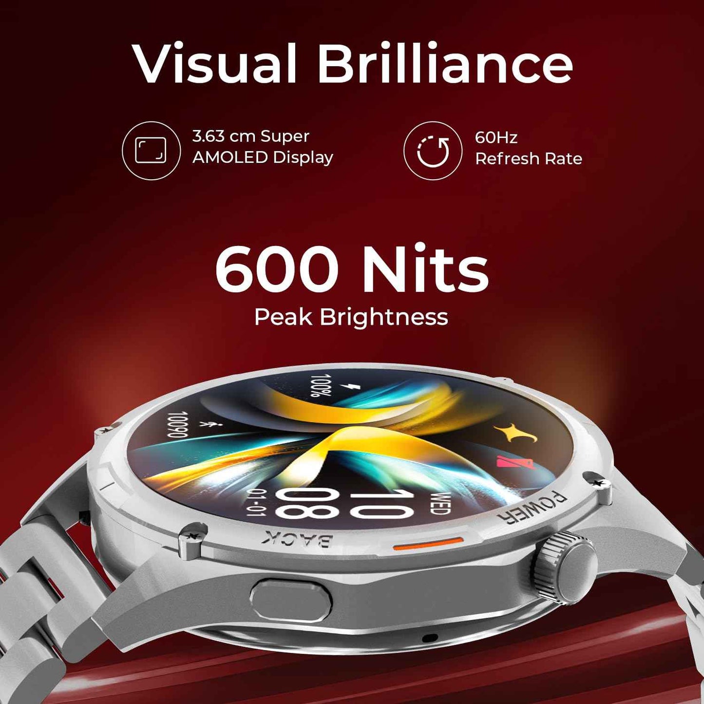 Fastrack Radiant FX3 Smart Watch, 3.63 CM AMOLED Display, Functional Crown, AOD & DND Mode, SingleSync BT Calling, AI Voice Assistant, Women's Health Tracking, 100+ Sports & Smartwatch Faces (Black) SaumyasStore