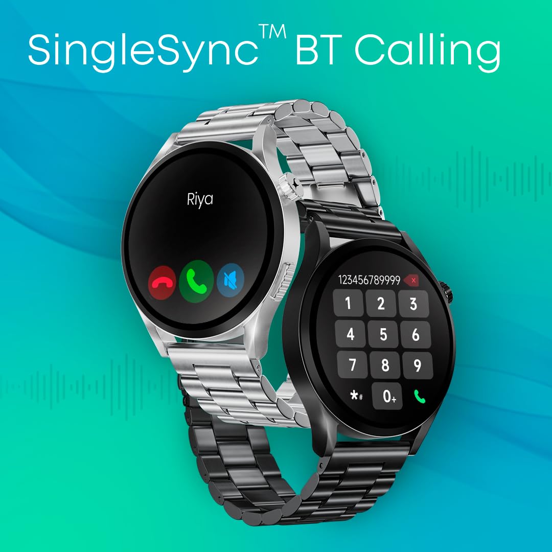 Fastrack Radiant FX4 Premium Metal Smart Watch, 3.8 cm EdgeX AMOLED Display, Functional Crown, SingleSync BT Calling, SOS, AI Voice Assistant, 100+ Sports Modes & Smartwatch Faces, IP68 (Rose Gold) SaumyasStore