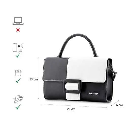 Fastrack Snap and Style Satchel | Faux-Leather Women's Handbags | Satchel for Casual Carry SaumyasStore