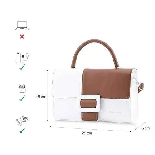 Fastrack Snap and Style Satchel | Faux-Leather Women's Handbags | Satchel for Casual Carry SaumyasStore