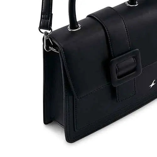 Fastrack Solid Structured Satachel | Faux-Leather Women's Handbags | Satchel for Casual Carry SaumyasStore