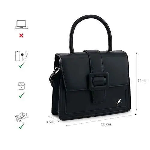 Fastrack Solid Structured Satachel | Faux-Leather Women's Handbags | Satchel for Casual Carry SaumyasStore