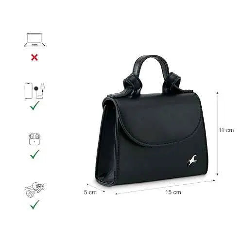 Fastrack Structured Mini Sling | Faux-Leather Women's Handbags | Mini Sling for Casual Carry SaumyasStore