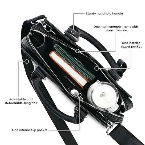 Fastrack Structured Satchel | Faux-Leather Women's Handbags | Satchel for Casual Carry SaumyasStore