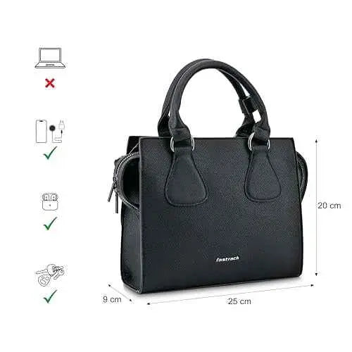Fastrack Structured Satchel | Faux-Leather Women's Handbags | Satchel for Casual Carry SaumyasStore