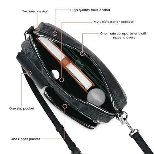 Fastrack Zip-Zone Sling Bag | Faux-Leather Women's Handbags | Sling for Casual Carry SaumyasStore