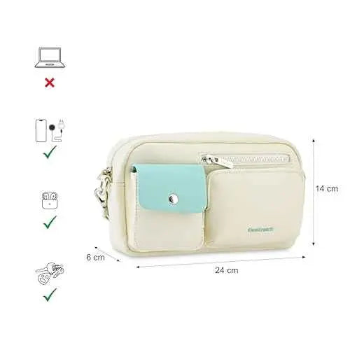 Fastrack Zip-Zone Sling Bag | Faux-Leather Women's Handbags | Sling for Casual Carry SaumyasStore