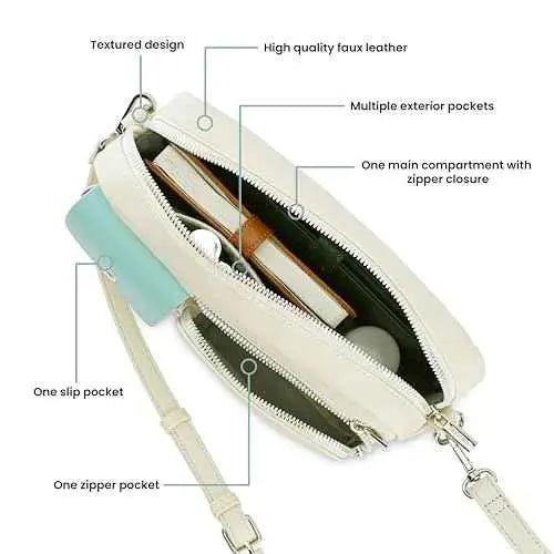 Fastrack Zip-Zone Sling Bag | Faux-Leather Women's Handbags | Sling for Casual Carry SaumyasStore