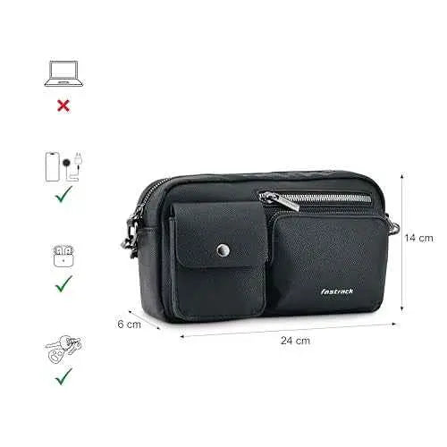 Fastrack Zip-Zone Sling Bag | Faux-Leather Women's Handbags | Sling for Casual Carry SaumyasStore