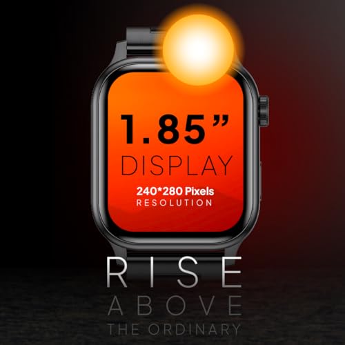 Fire-Boltt Rise Luxe Smart Watch with Stainless Steel, 47mm (1.85) Display Bluetooth Calling, Rotating Crown, AI Voice Assistant, 120 Sports Modes, Neon UI, SpO2 & Heart Rate Monitoring (Black) SaumyasStore