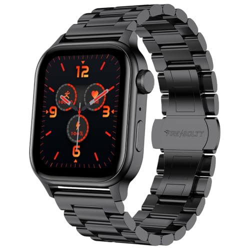 Fire-Boltt Rise Luxe Smart Watch with Stainless Steel, 47mm (1.85) Display Bluetooth Calling, Rotating Crown, AI Voice Assistant, 120 Sports Modes, Neon UI, SpO2 & Heart Rate Monitoring (Black) SaumyasStore
