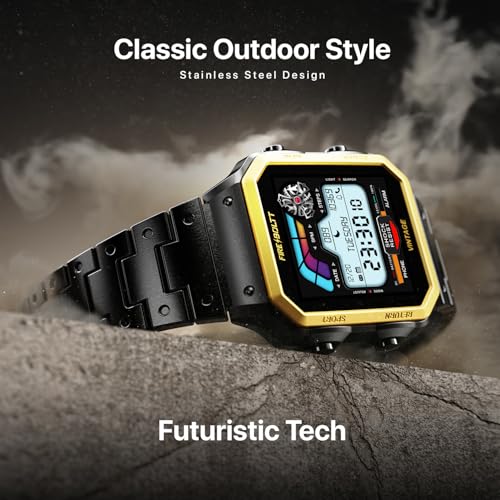 Fire-Boltt Vintage Smartwatch 39.1mm (1.52 inch) TFT Display, Stainless Steel Design, Bluetooth Calling, Multiple Sports Modes, Weather Updates, Smart Reminders SaumyasStore