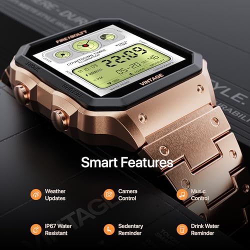 Fire-Boltt Vintage Smartwatch 39.1mm (1.52 inch) TFT Display, Stainless Steel Design, Bluetooth Calling, Multiple Sports Modes, Weather Updates, Smart Reminders SaumyasStore