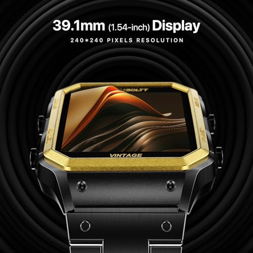 Fire-Boltt Vintage Smartwatch 39.1mm (1.52 inch) TFT Display, Stainless Steel Design, Bluetooth Calling, Multiple Sports Modes, Weather Updates, Smart Reminders SaumyasStore