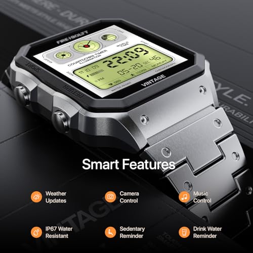 Fire-Boltt Vintage Smartwatch 39.1mm (1.52 inch) TFT Display, Stainless Steel Design, Bluetooth Calling, Multiple Sports Modes, Weather Updates, Smart Reminders SaumyasStore