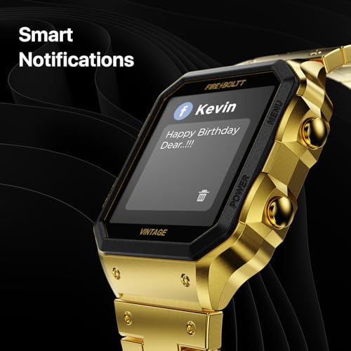 Fire-Boltt Vintage Smartwatch 39.1mm (1.52 inch) TFT Display, Stainless Steel Design, Bluetooth Calling, Multiple Sports Modes, Weather Updates, Smart Reminders SaumyasStore