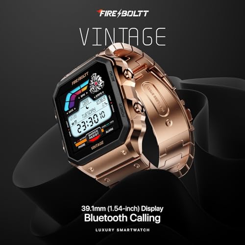 Fire-Boltt Vintage Smartwatch 39.1mm (1.52 inch) TFT Display, Stainless Steel Design, Bluetooth Calling, Multiple Sports Modes, Weather Updates, Smart Reminders SaumyasStore