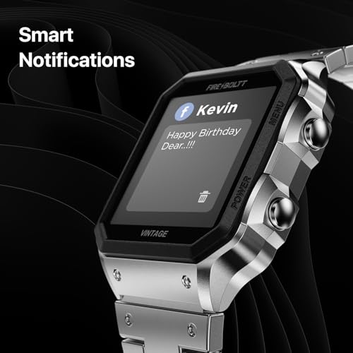 Fire-Boltt Vintage Smartwatch 39.1mm (1.52 inch) TFT Display, Stainless Steel Design, Bluetooth Calling, Multiple Sports Modes, Weather Updates, Smart Reminders SaumyasStore