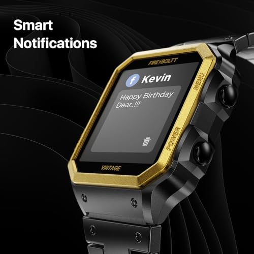 Fire-Boltt Vintage Smartwatch 39.1mm (1.52 inch) TFT Display, Stainless Steel Design, Bluetooth Calling, Multiple Sports Modes, Weather Updates, Smart Reminders SaumyasStore