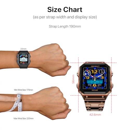 Fire-Boltt Vintage Smartwatch 39.1mm (1.52 inch) TFT Display, Stainless Steel Design, Bluetooth Calling, Multiple Sports Modes, Weather Updates, Smart Reminders SaumyasStore