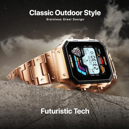 Fire-Boltt Vintage Smartwatch 39.1mm (1.52 inch) TFT Display, Stainless Steel Design, Bluetooth Calling, Multiple Sports Modes, Weather Updates, Smart Reminders SaumyasStore