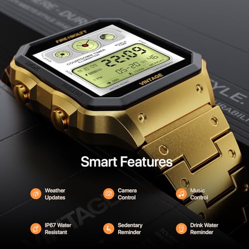 Fire-Boltt Vintage Smartwatch 39.1mm (1.52 inch) TFT Display, Stainless Steel Design, Bluetooth Calling, Multiple Sports Modes, Weather Updates, Smart Reminders SaumyasStore