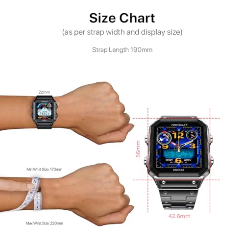 Fire-Boltt Vintage Smartwatch 39.1mm (1.52 inch) TFT Display, Stainless Steel Design, Bluetooth Calling, Multiple Sports Modes, Weather Updates, Smart Reminders SaumyasStore