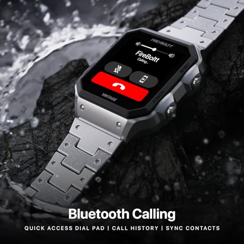 Fire-Boltt Vintage Smartwatch 39.1mm (1.52 inch) TFT Display, Stainless Steel Design, Bluetooth Calling, Multiple Sports Modes, Weather Updates, Smart Reminders SaumyasStore