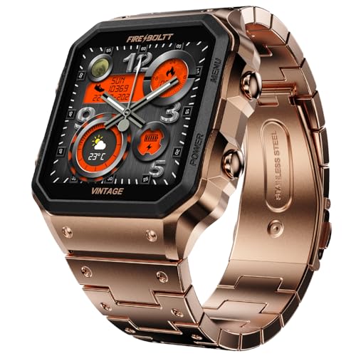 Fire-Boltt Vintage Smartwatch 39.1mm (1.52 inch) TFT Display, Stainless Steel Design, Bluetooth Calling, Multiple Sports Modes, Weather Updates, Smart Reminders SaumyasStore