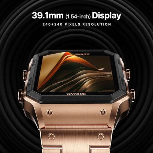 Fire-Boltt Vintage Smartwatch 39.1mm (1.52 inch) TFT Display, Stainless Steel Design, Bluetooth Calling, Multiple Sports Modes, Weather Updates, Smart Reminders SaumyasStore