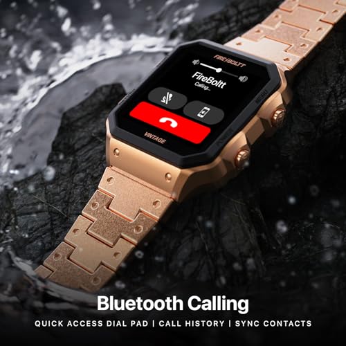 Fire-Boltt Vintage Smartwatch 39.1mm (1.52 inch) TFT Display, Stainless Steel Design, Bluetooth Calling, Multiple Sports Modes, Weather Updates, Smart Reminders SaumyasStore