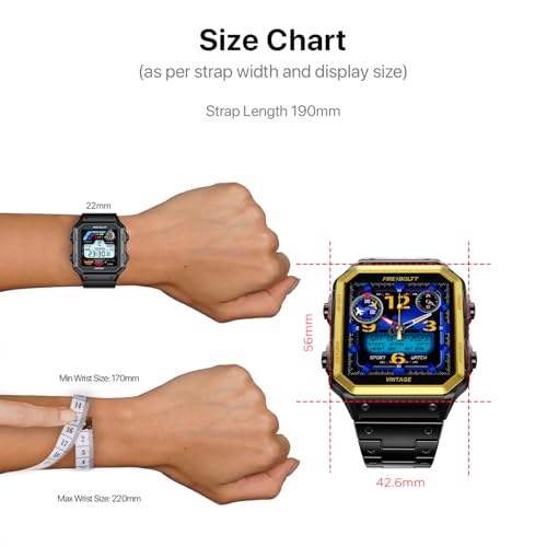 Fire-Boltt Vintage Smartwatch 39.1mm (1.52 inch) TFT Display, Stainless Steel Design, Bluetooth Calling, Multiple Sports Modes, Weather Updates, Smart Reminders SaumyasStore