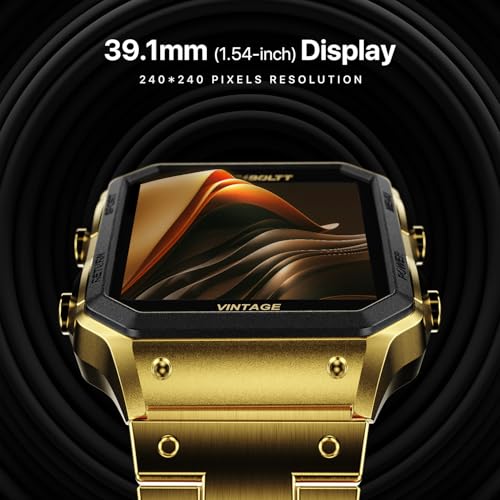 Fire-Boltt Vintage Smartwatch 39.1mm (1.52 inch) TFT Display, Stainless Steel Design, Bluetooth Calling, Multiple Sports Modes, Weather Updates, Smart Reminders SaumyasStore