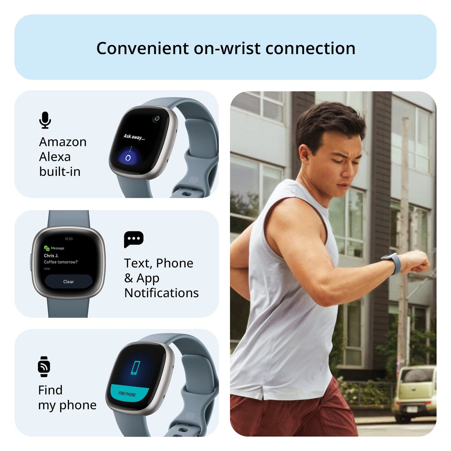 Fitbit Versa 4 Fitness Watch (Waterfall Blue/Platinum Aluminium) with 6-Month Premium Membership SaumyasStore