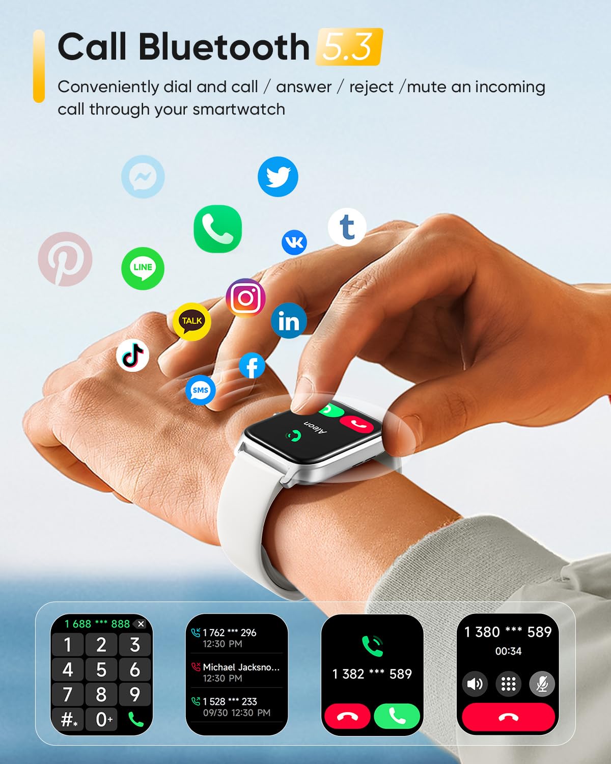 Fitpolo Smart Watch for Men Women with Bluetooth Call, Alexa Built-in 1.8" Blood Oxygen Heart Rate Sleep Fitness Watch, 100 Sports Modes Smartwatch, Activity Tracker for Android iOS Phone SaumyasStore