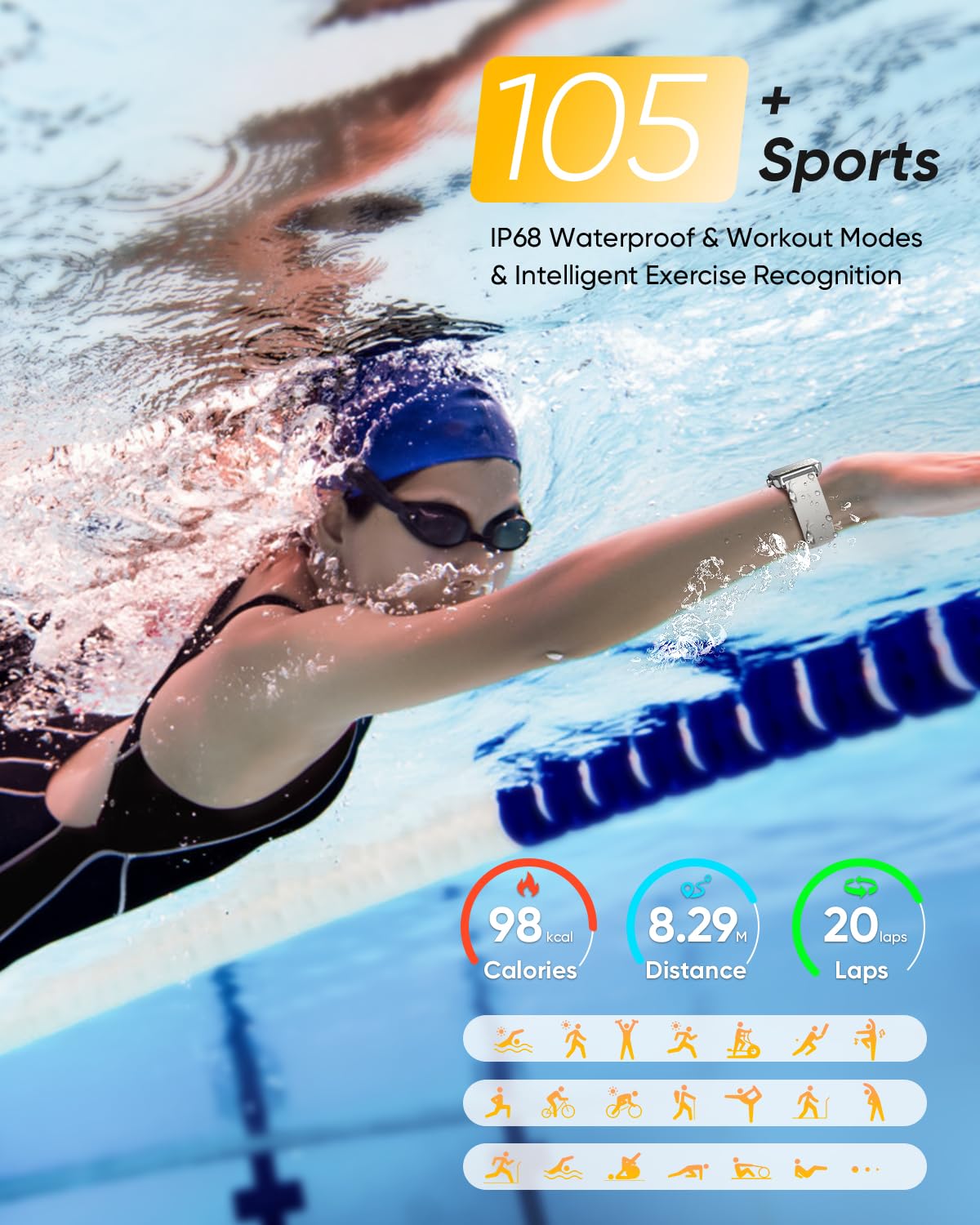 Fitpolo Smart Watch for Men Women with Bluetooth Call, Alexa Built-in 1.8" Blood Oxygen Heart Rate Sleep Fitness Watch, 100 Sports Modes Smartwatch, Activity Tracker for Android iOS Phone SaumyasStore