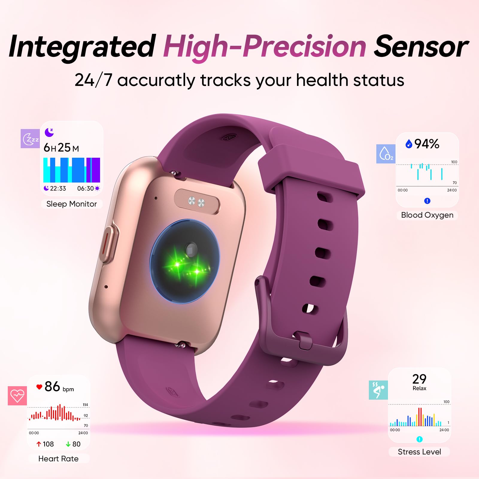 Fitpolo Smart Watches for Men/Women, 1.8'' Alexa Built-in Fitness Tracker Watch with Bluetooth Calls, IP68 Waterproof, Heart Rate/Sleep/SpO2/Stress Monitor, 110 Sport Modes for Android & iPhone SaumyasStore