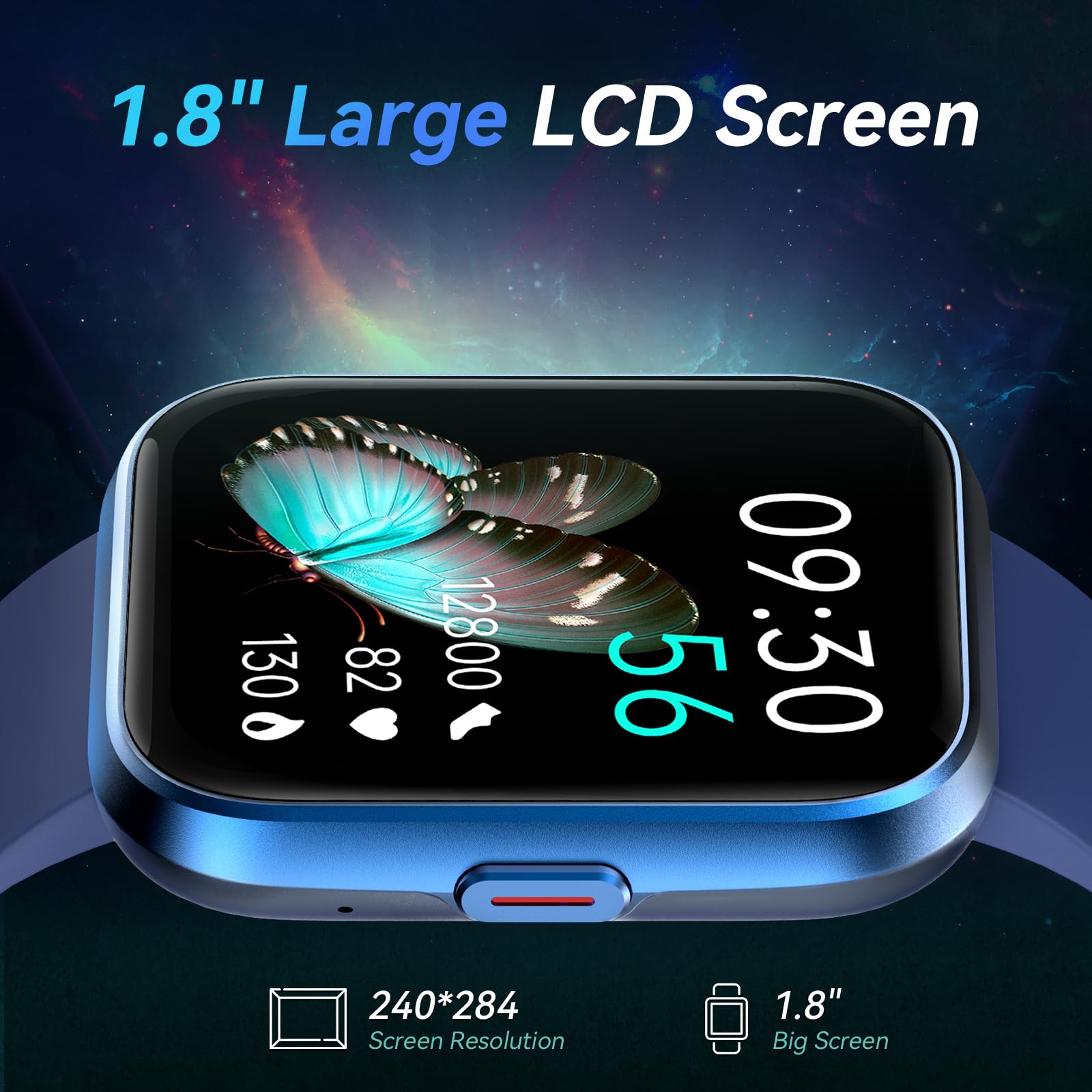 Fitpolo Smart Watches for Men/Women, 1.8'' Alexa Built-in Fitness Tracker Watch with Bluetooth Calls, IP68 Waterproof, Heart Rate/Sleep/SpO2/Stress Monitor, 110 Sport Modes for Android & iPhone SaumyasStore