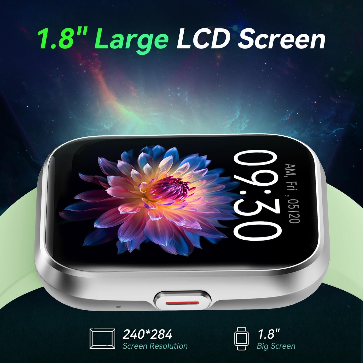 Fitpolo Smart Watches for Men/Women, 1.8'' Alexa Built-in Fitness Tracker Watch with Bluetooth Calls, IP68 Waterproof, Heart Rate/Sleep/SpO2/Stress Monitor, 110 Sport Modes for Android & iPhone SaumyasStore