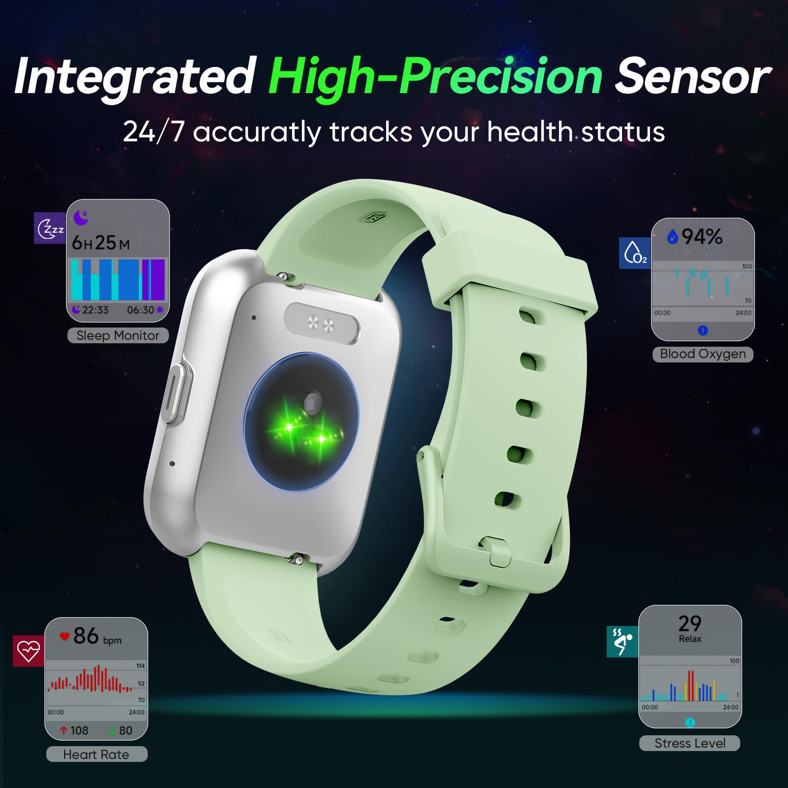 Fitpolo Smart Watches for Men/Women, 1.8'' Alexa Built-in Fitness Tracker Watch with Bluetooth Calls, IP68 Waterproof, Heart Rate/Sleep/SpO2/Stress Monitor, 110 Sport Modes for Android & iPhone SaumyasStore