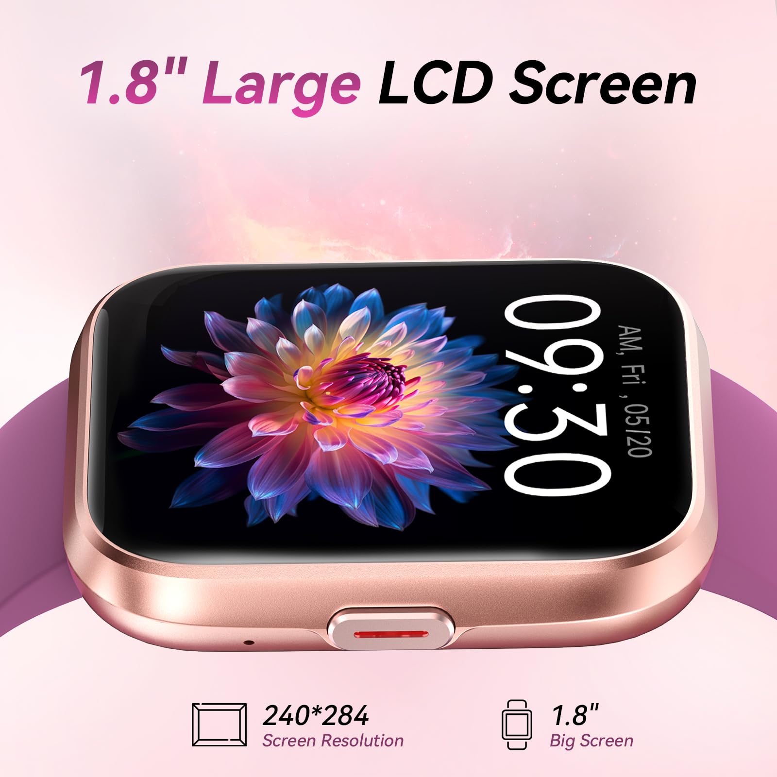 Fitpolo Smart Watches for Men/Women, 1.8'' Alexa Built-in Fitness Tracker Watch with Bluetooth Calls, IP68 Waterproof, Heart Rate/Sleep/SpO2/Stress Monitor, 110 Sport Modes for Android & iPhone SaumyasStore