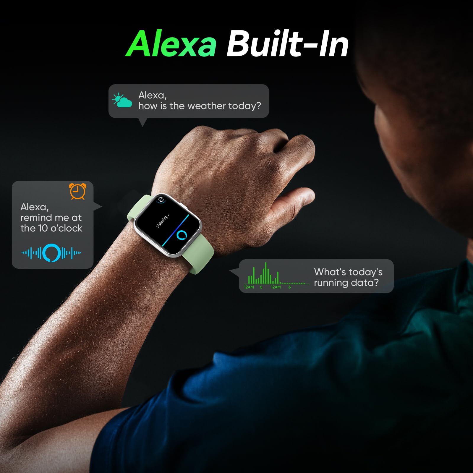 Fitpolo Smart Watches for Men/Women, 1.8'' Alexa Built-in Fitness Tracker Watch with Bluetooth Calls, IP68 Waterproof, Heart Rate/Sleep/SpO2/Stress Monitor, 110 Sport Modes for Android & iPhone SaumyasStore