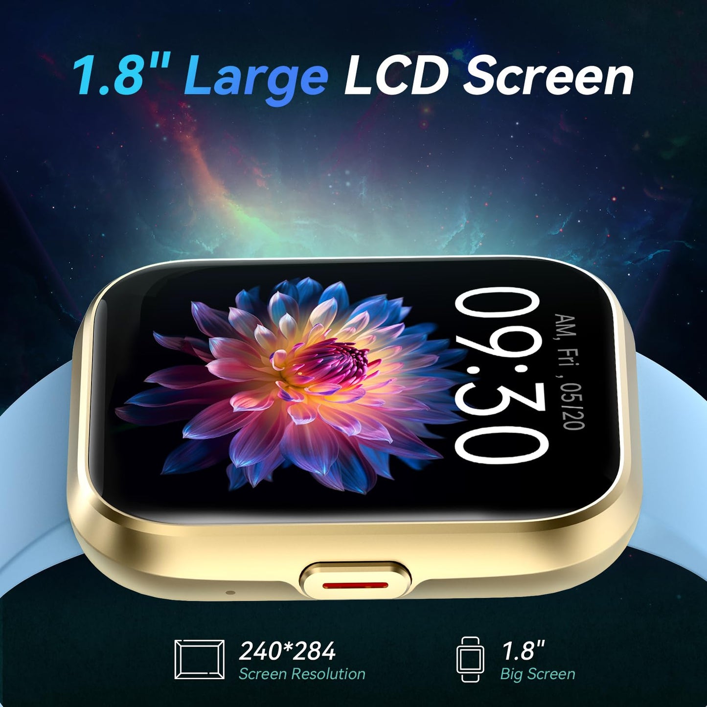 Fitpolo Smart Watches for Men/Women, 1.8'' Alexa Built-in Fitness Tracker Watch with Bluetooth Calls, IP68 Waterproof, Heart Rate/Sleep/SpO2/Stress Monitor, 110 Sport Modes for Android & iPhone SaumyasStore