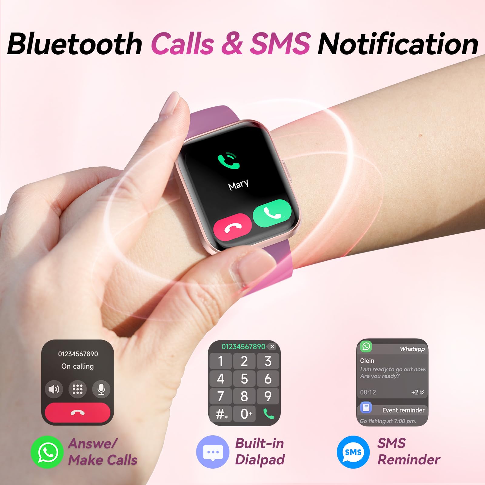 Fitpolo Smart Watches for Men/Women, 1.8'' Alexa Built-in Fitness Tracker Watch with Bluetooth Calls, IP68 Waterproof, Heart Rate/Sleep/SpO2/Stress Monitor, 110 Sport Modes for Android & iPhone SaumyasStore