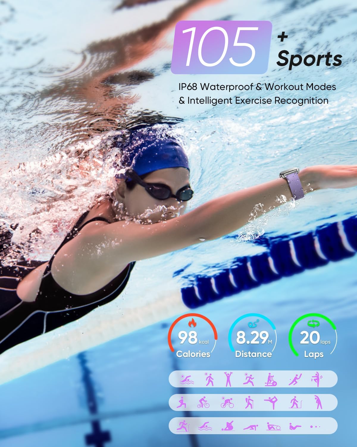 Fitpolo Smart Watches for Women Men, Alexa Built-in 1.8" Fitness Tracker Watch for Android iOS, Waterproof Activity Trackers with 100 Sports, GPS via Phone, Heart Rate Sleep SpO2 Monitor SaumyasStore