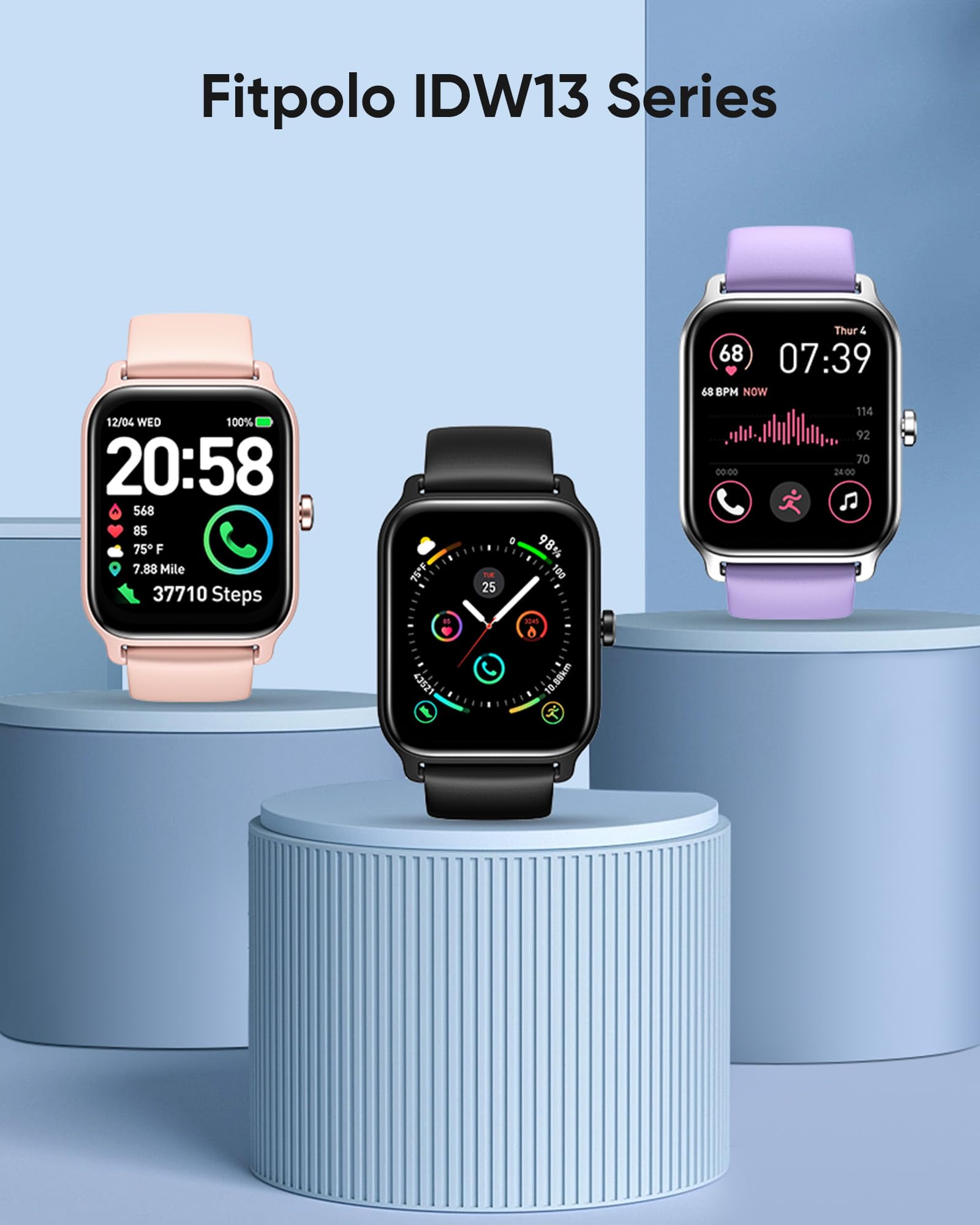 Fitpolo Smart Watches for Women Men, Alexa Built-in 1.8" Fitness Tracker Watch for Android iOS, Waterproof Activity Trackers with 100 Sports, GPS via Phone, Heart Rate Sleep SpO2 Monitor SaumyasStore