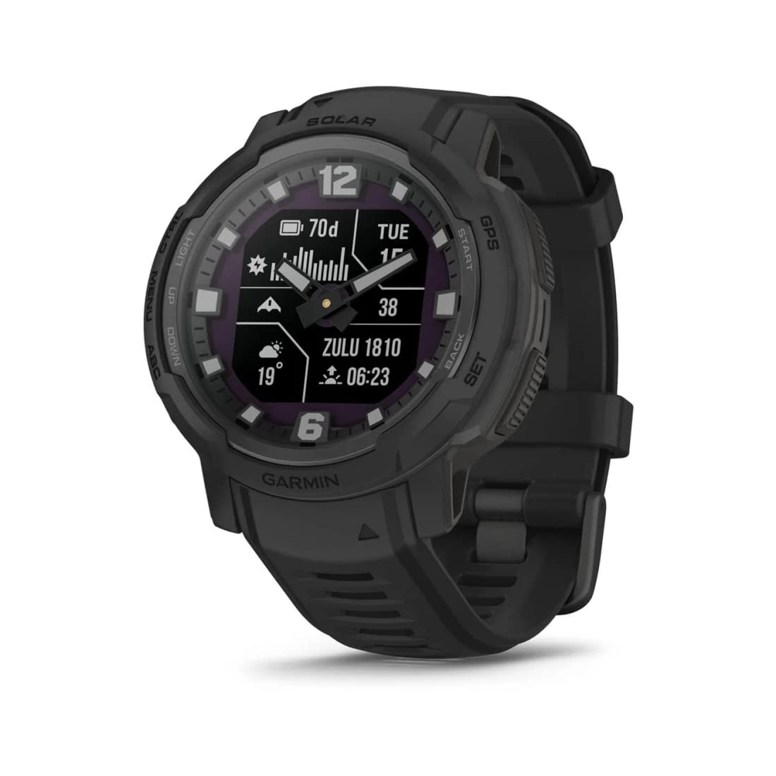 Garmin Instinct Crossover Solar - Tactical Edition, Rugged Hybrid Smartwatch with Solar Charging Capabilities, Tactical-Specific Features, Analog Hands and Digital Display,Black SaumyasStore